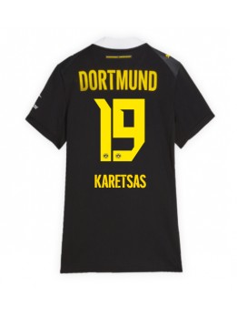 Borussia Dortmund Konstantinos Karetsas #19 Replika Borta Kläder Dam 2026-27 Kortärmad Borussia Dortmund Konstantinos Karetsas #19 Replika Borta Kläder Dam 2026-27 Kortärmad